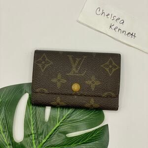 Louis Vuitton 6 Key Chain Holder LV SLG Monogram Print Wallet Keychain Canvas